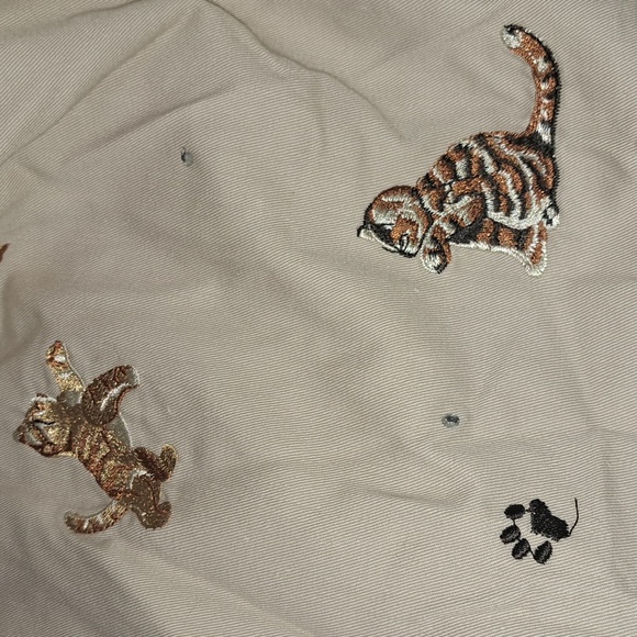 NWT Cat Embroidered withbling zip-up Jacket - Picture 3 of 4